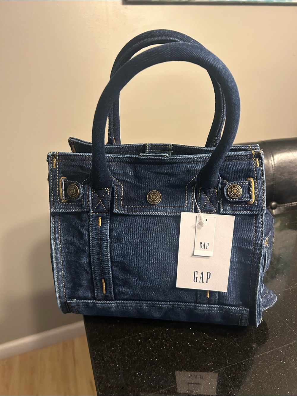 GAP Small Five Pocket Tote Bag in Dark Denim